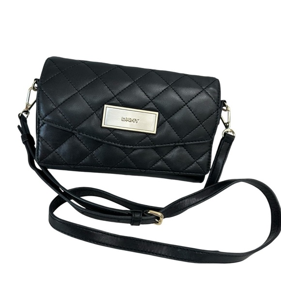 DKNY Black Quilted Crossbody Handbag, Soft Leather - Picture 14 of 14
